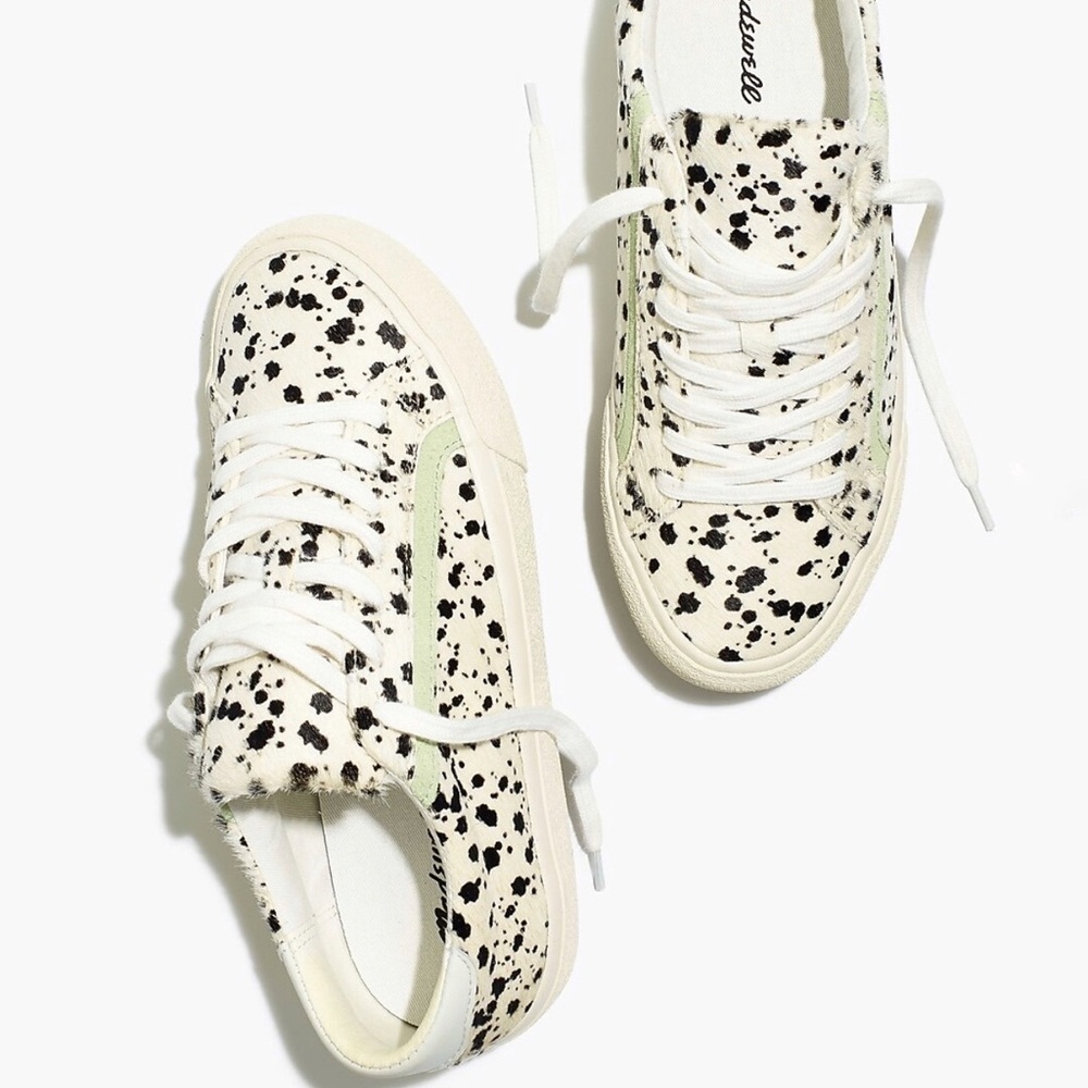 Madewell Sidewalk Low-Top Sneakers in Spatter-Painted Calf Hair